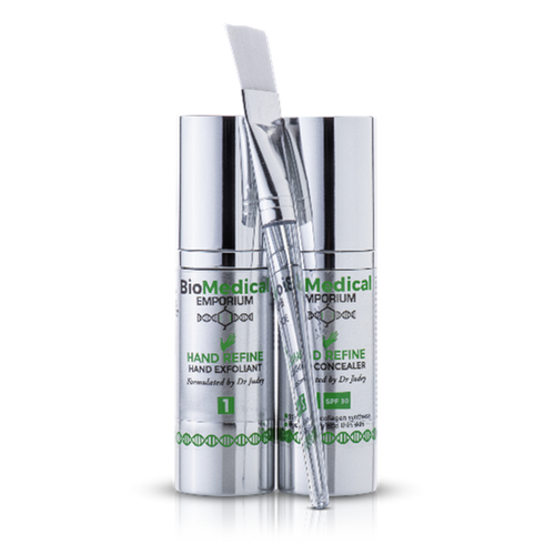 Hand Refine Peel Set 2x30ml — Biomedical Emporium hand peel that softens texture and reduces sun spots