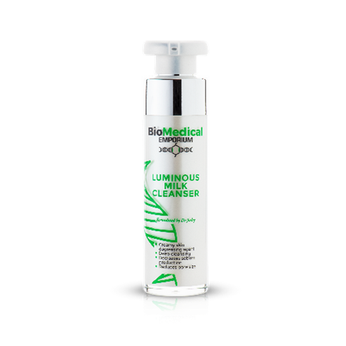 Luminous Milk Cleanser 100ml — Biomedical Emporium creamy cleanser that lifts oil buildup and hydrates skin